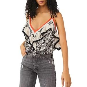 Free People Anika Ruffle Tank in Tea Combo